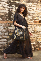 Metallic Floral Tote