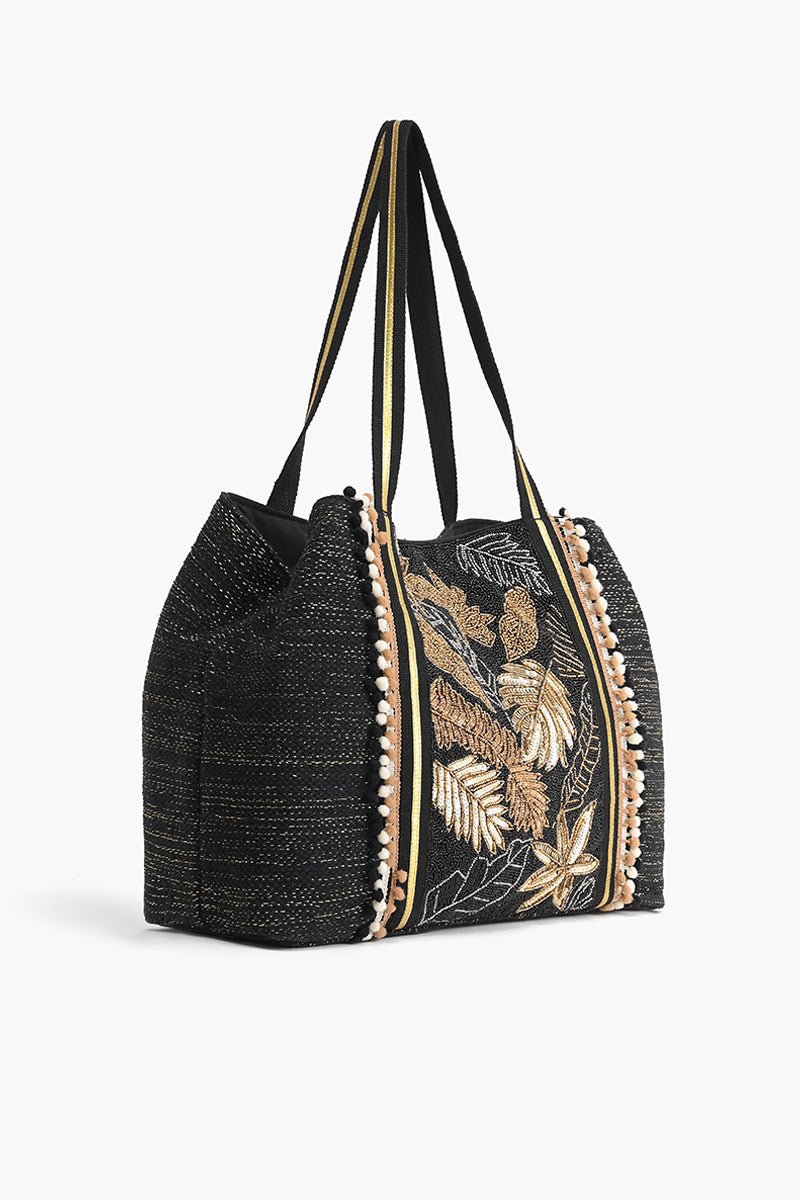 Metallic Floral Tote
