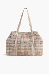 Golden Metallic Floral Tote