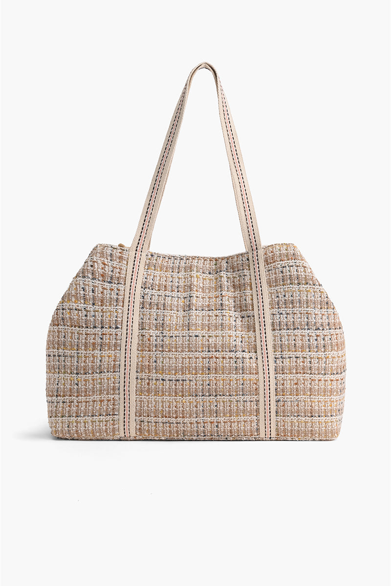 Golden Metallic Floral Tote