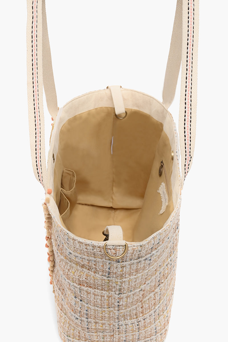 Golden Metallic Floral Tote
