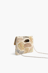 Golden Metallic Floral Clutch