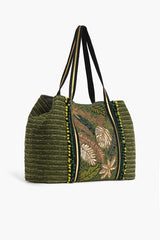 Winter Green Floral Tote