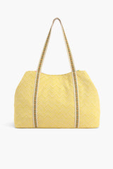 Blazing Yellow Hibiscus Embellished Tote