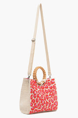 Pink Leopard Handheld Tote with Crossbody straps