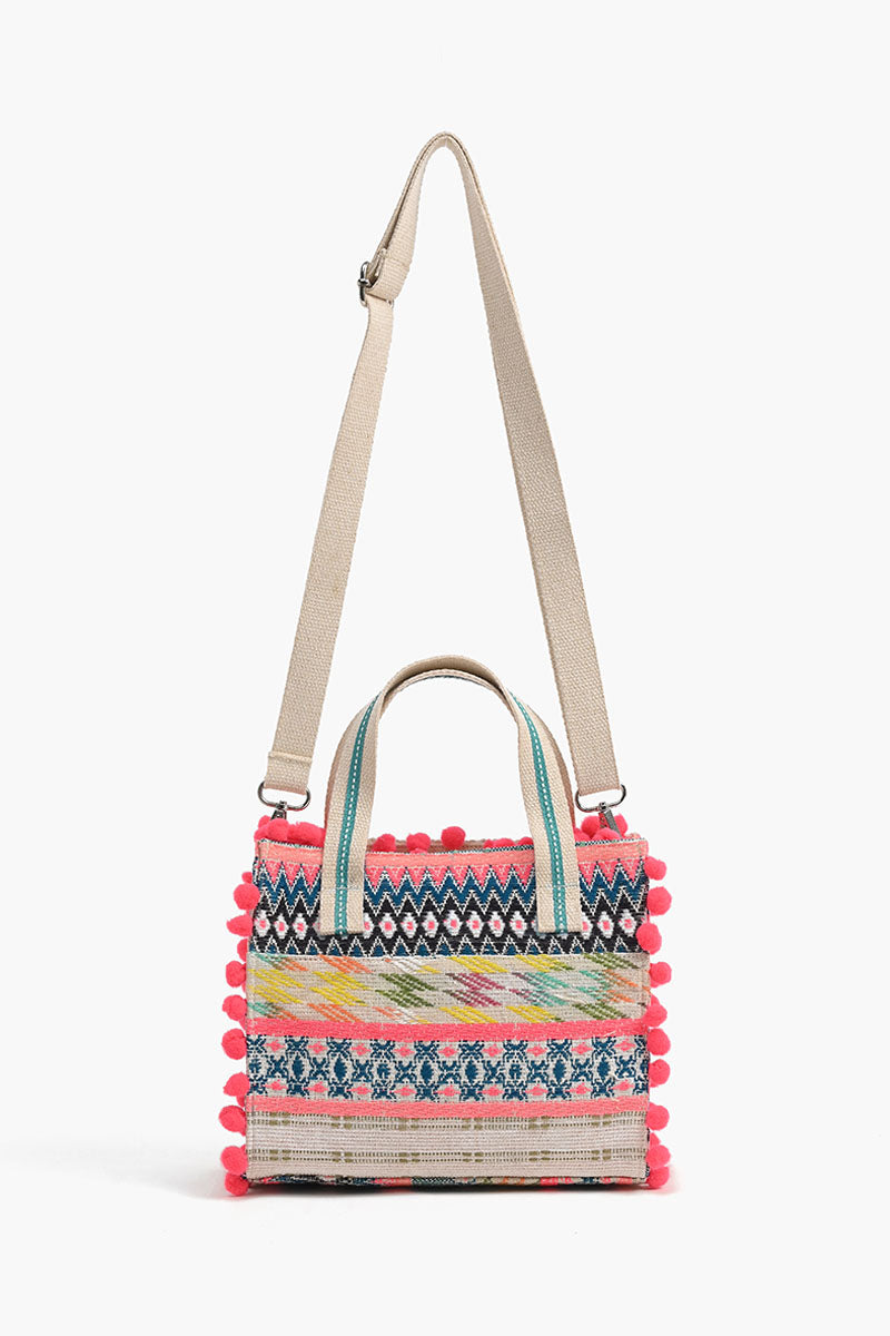 Butterfly Embellished Handheld Tote with Crossbody Straps