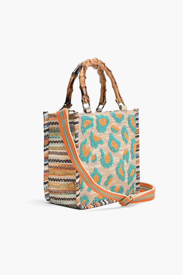 America & Beyond Forestry Leopard Embellished Tote