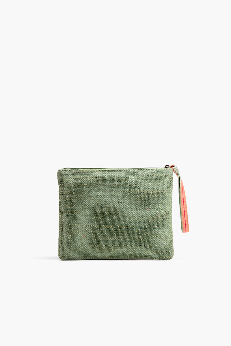 Olive Green Bee Wristlets Hand-Woven Jacquard Design