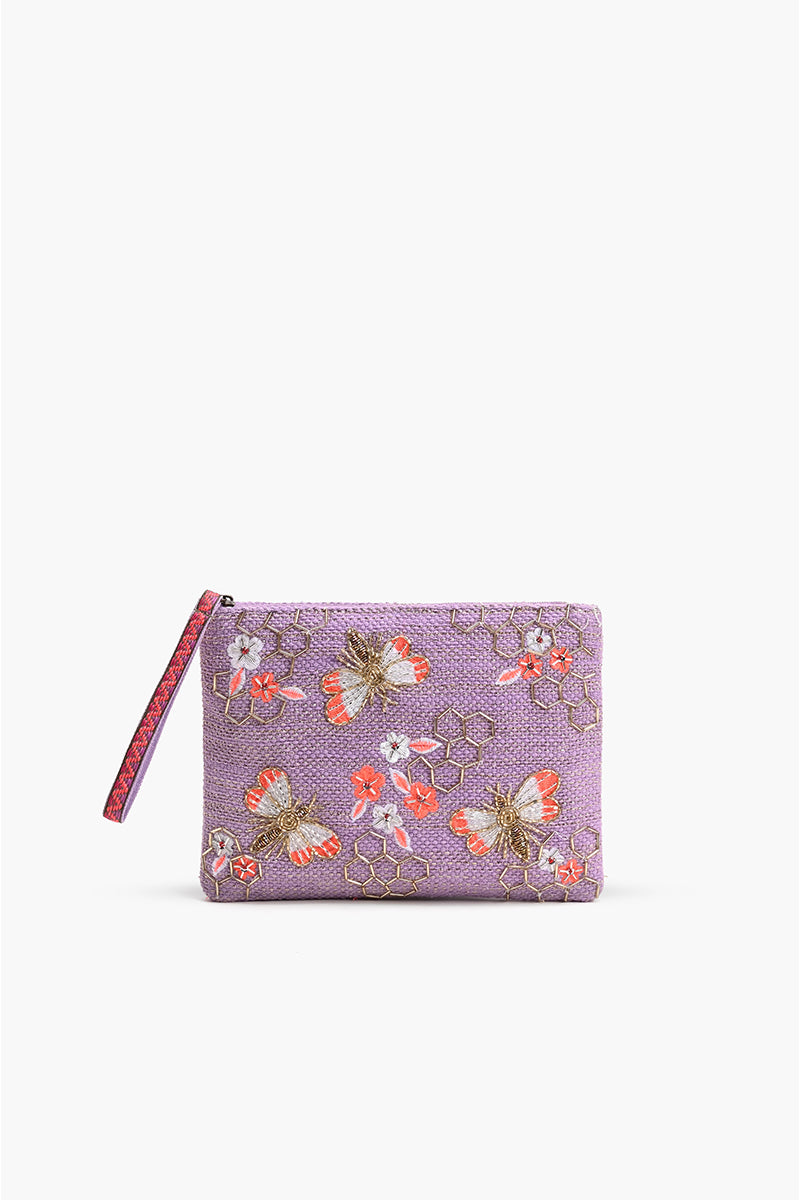 Purple Bee Wristlets Hand-Woven Jacquard Design