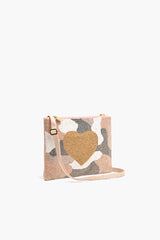 Camo Heart Top Zip Clutch