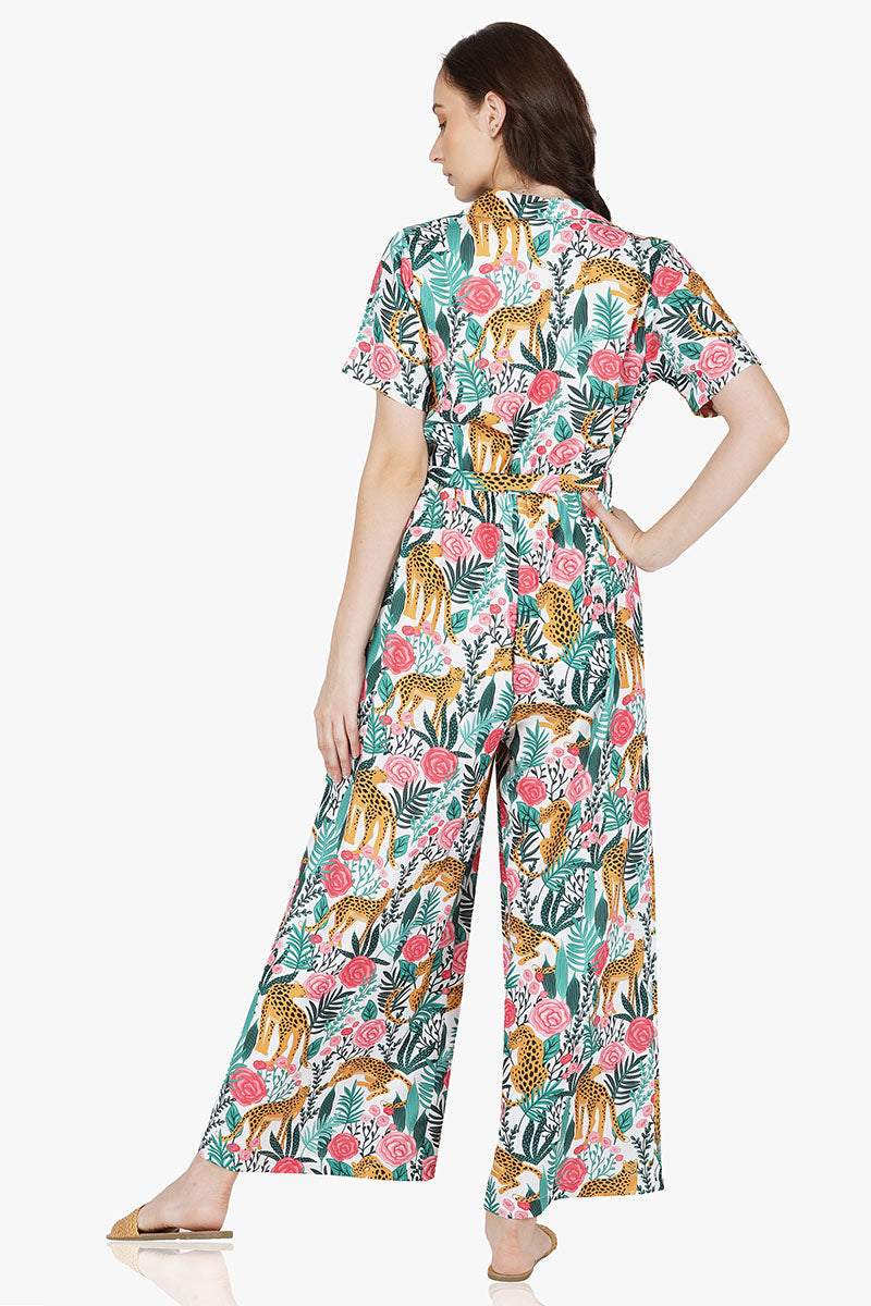White Jaguar Paradise Jumpsuit - White Jumpsuit | America & Beyond