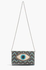 Grecian Nights Evil Eye Embellished Clutch