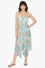 Bamboo Bliss Wide Leg Floral Print Cover Up Jumpsuit