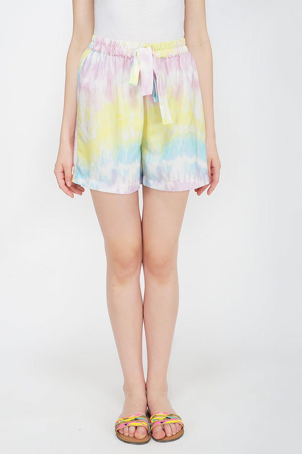 Rainbow Tie Dye Flowy Shorts