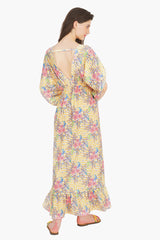 Citrine Spiral Bird Maxi Dress