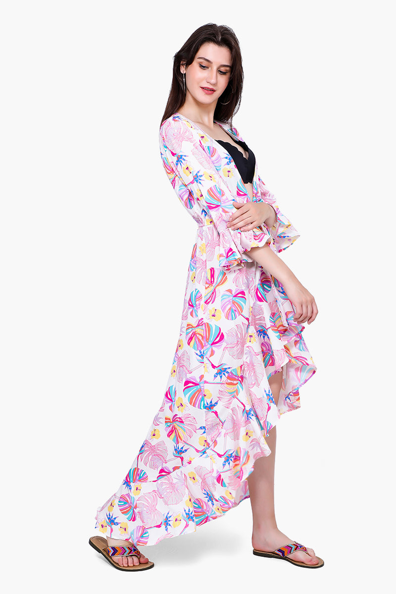 Palm Florals Maxi Cover Up