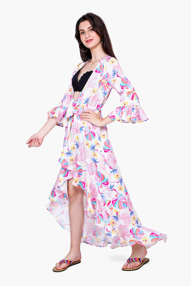 Palm Florals Maxi Cover Up