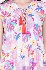 Palm Florals Tiered Maxi Dress