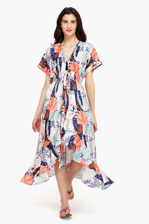 Playful Petals Kimono Cover Up