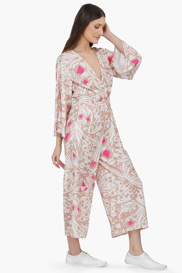 Misty Rose Butterfly Jumpsuit