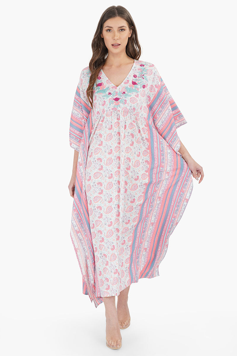 Sugar Coral Floral Maxi Kaftan