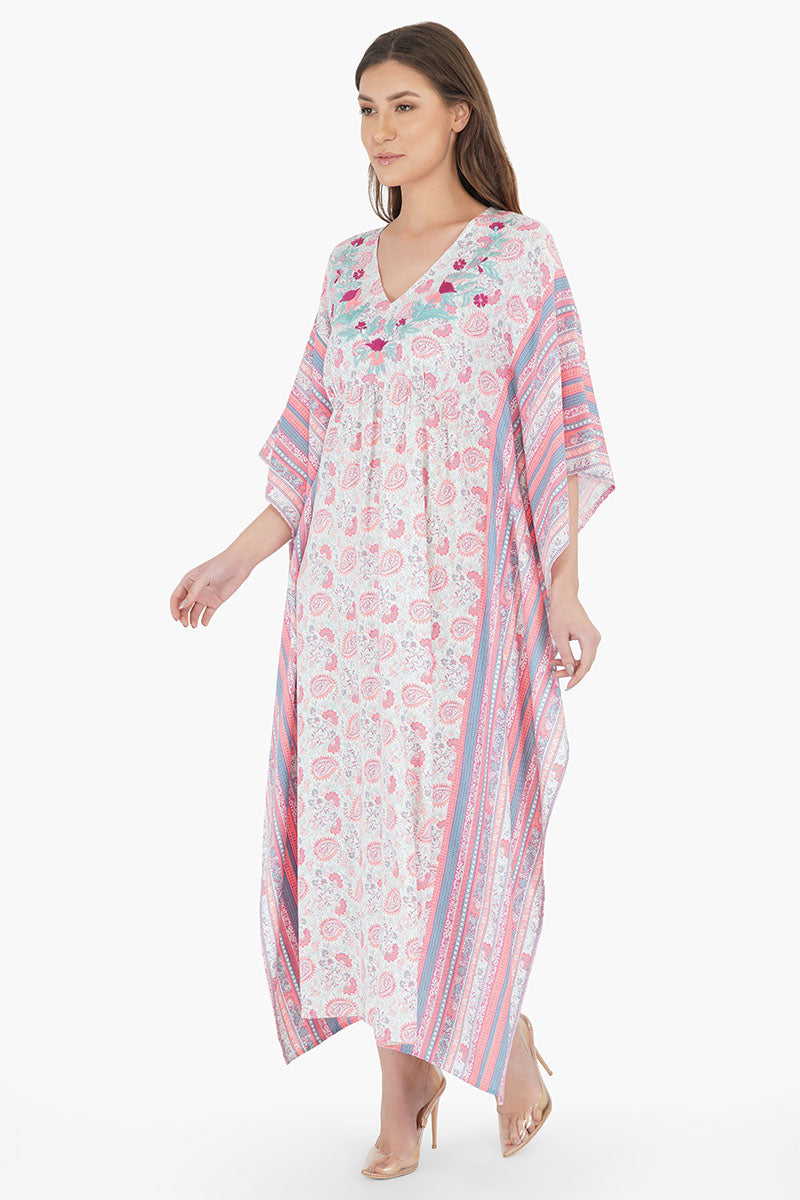 Sugar Coral Floral Maxi Kaftan