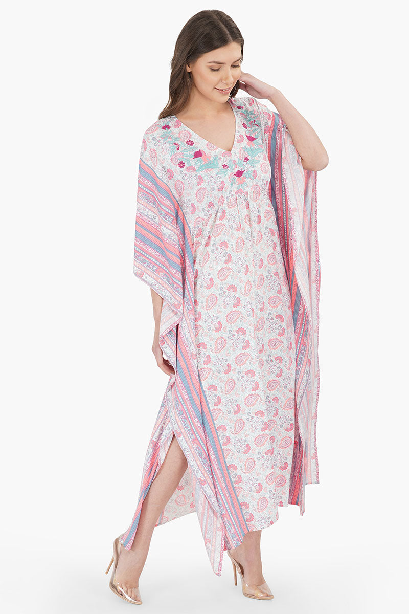 Sugar Coral Floral Maxi Kaftan