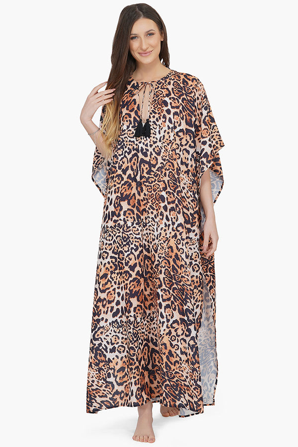 Brown Leopard Maxi Kaftan