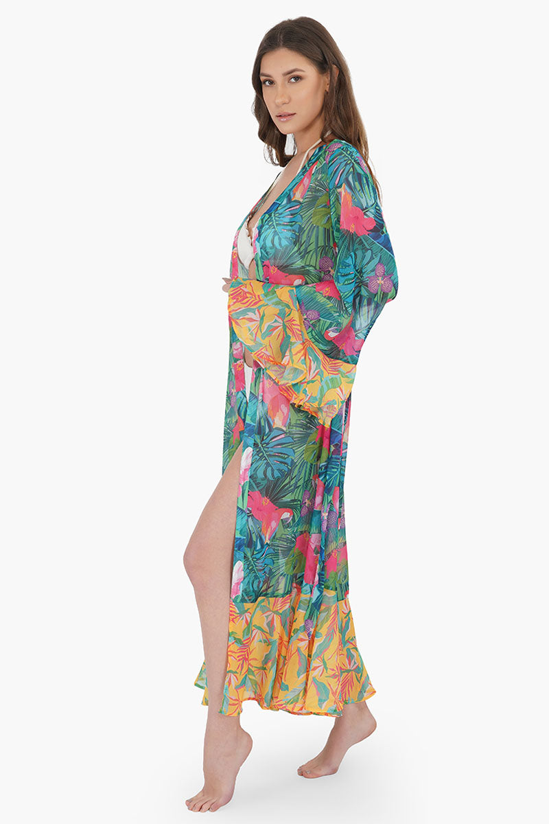 Tropical Forest Chiffon Cover Up