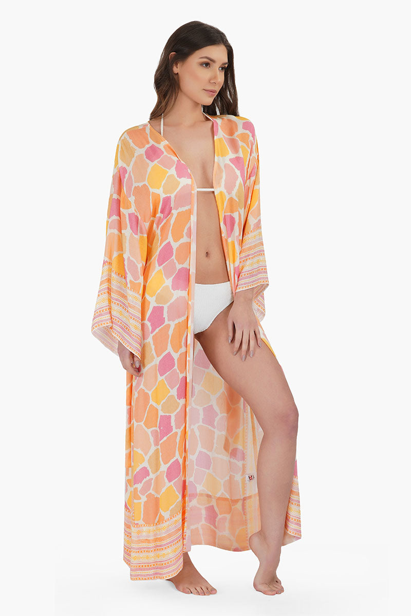 Giraffe Print Kimono Cover Up