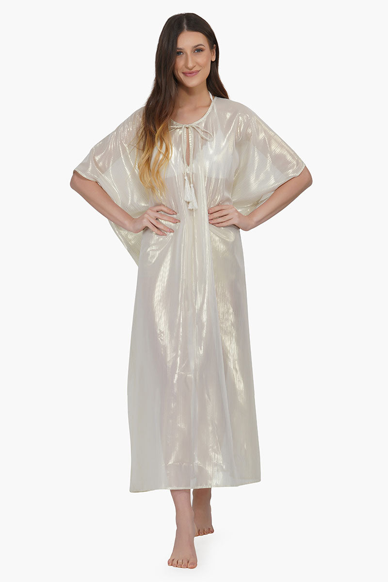 Gold Lurex Sheer Kaftan