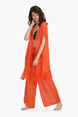 Orange Shimmer Sheer Cover Up