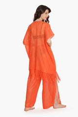 Orange Shimmer Sheer Cover Up