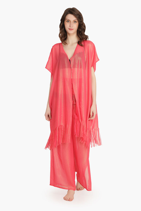 Pink Shimmer Sheer Cover Up