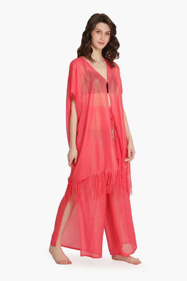 Pink Shimmer Sheer Cover Up