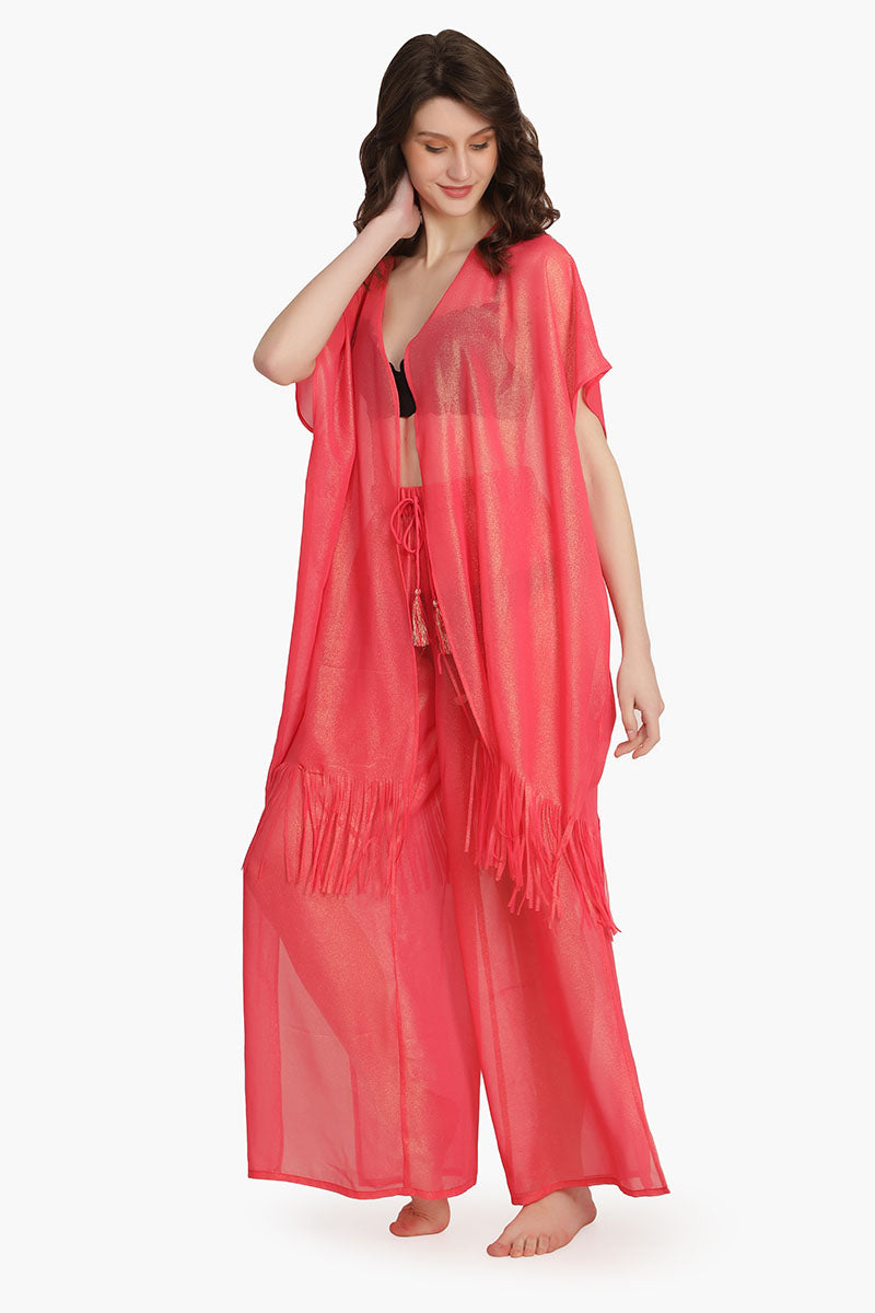 Pink Shimmer Sheer Cover Up