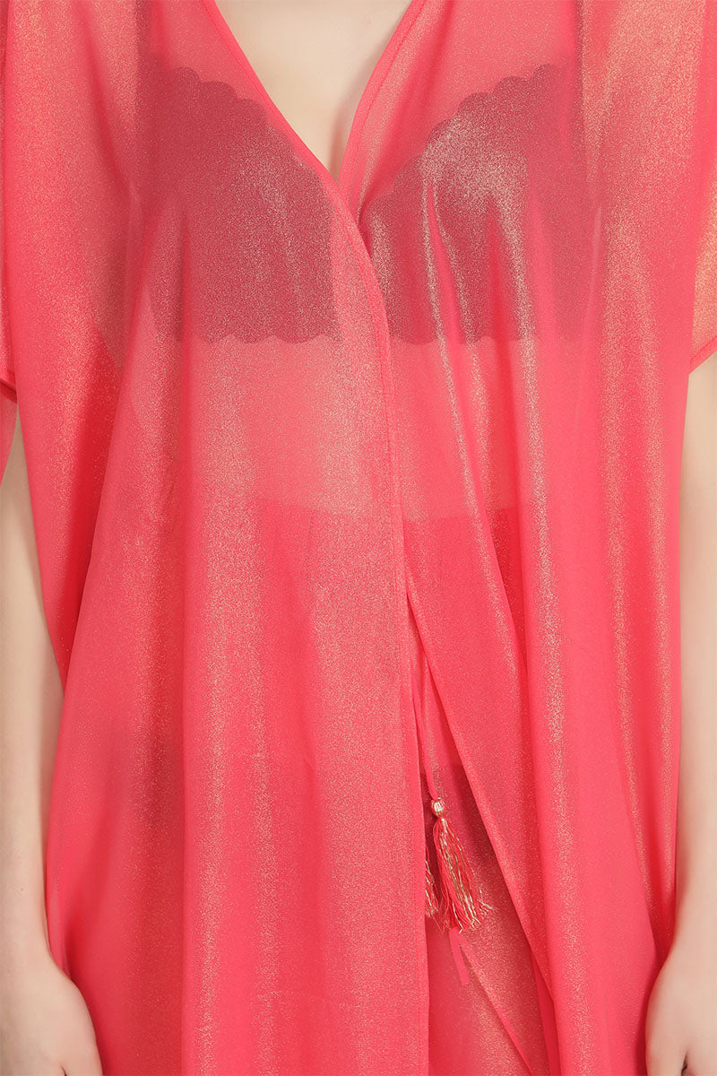 Pink Shimmer Sheer Cover Up