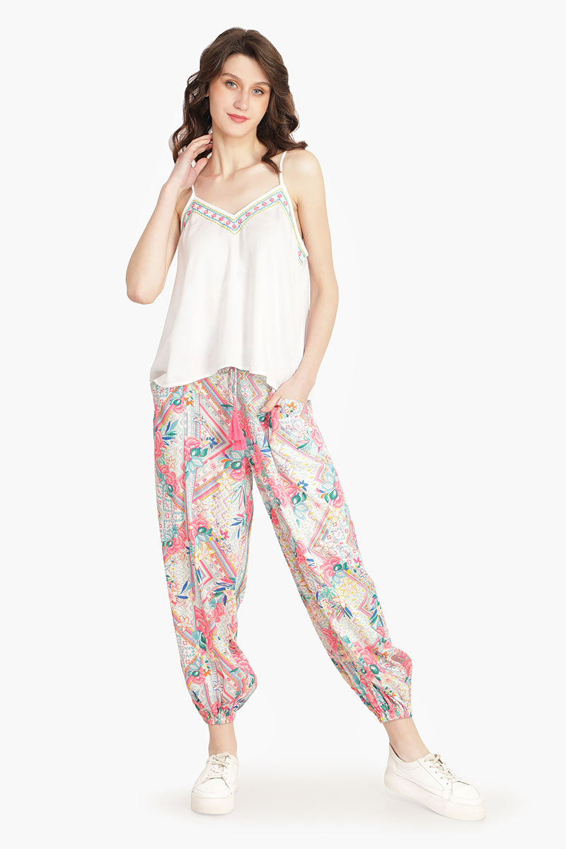 Pink Carnation Embellished Top