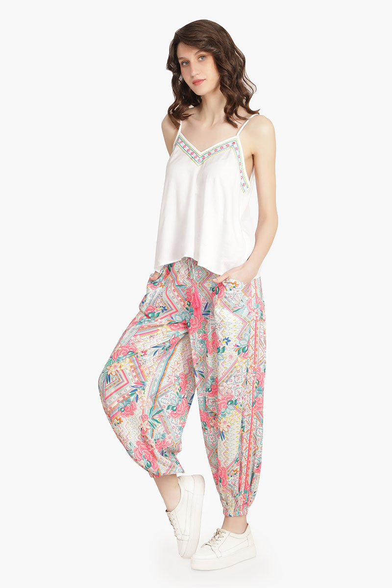 Pink Carnation Embellished Top