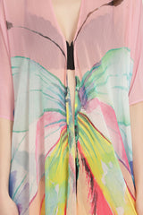Rainbow Butterfly Chiffon Cover Up