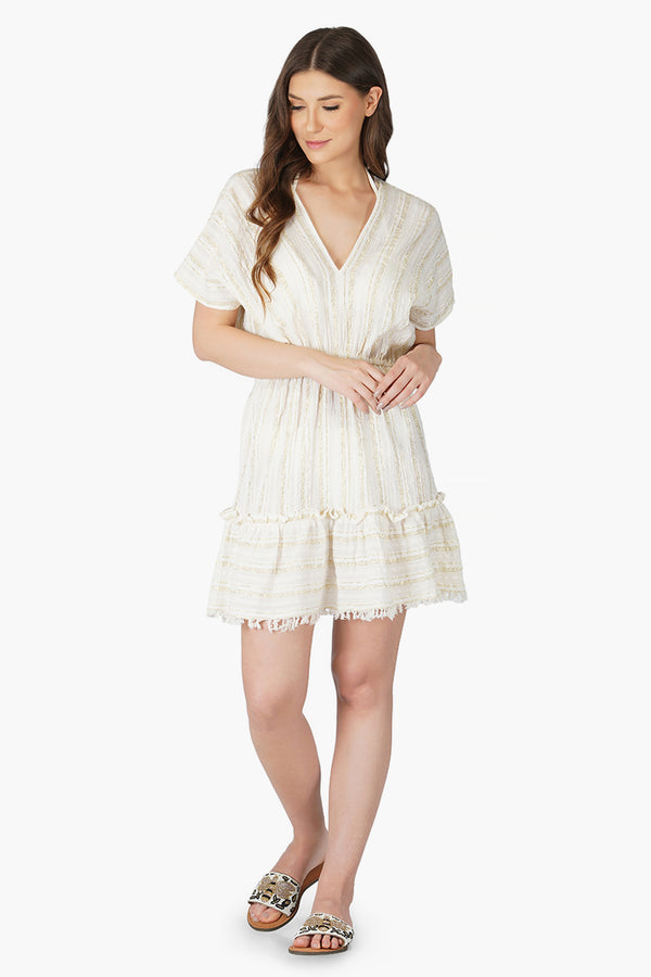 Golden Stripe Short Dress
