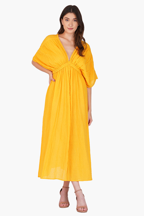 Amber Cotton Dobby Maxi Dress - A Perfect Blend of Style and Comfort - Comfortable, Elegant, and Perfect for the Beach or Parties 