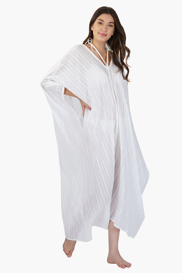 White Cotton Dobby Cover up