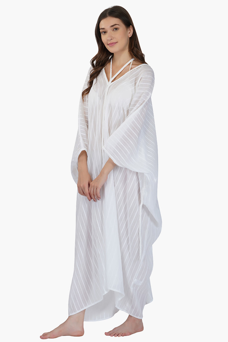 White Cotton Dobby Cover up