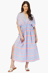 Ether Cotton Striped Maxi Cover up