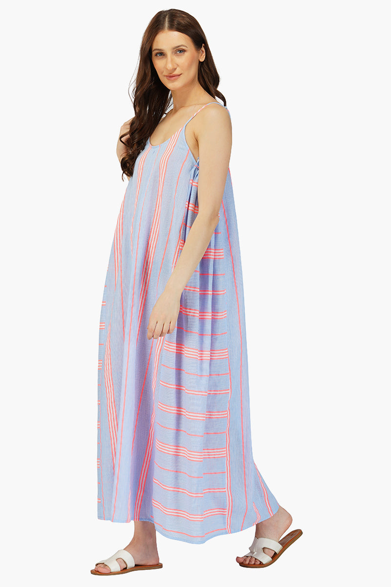 Ether Cotton Striped Maxi Dress