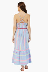 Rainbow Cotton Striped Maxi Dress