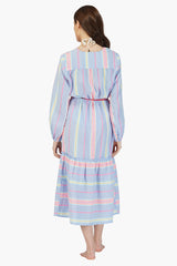 Rainbow Cotton Striped Front Open Cover Up