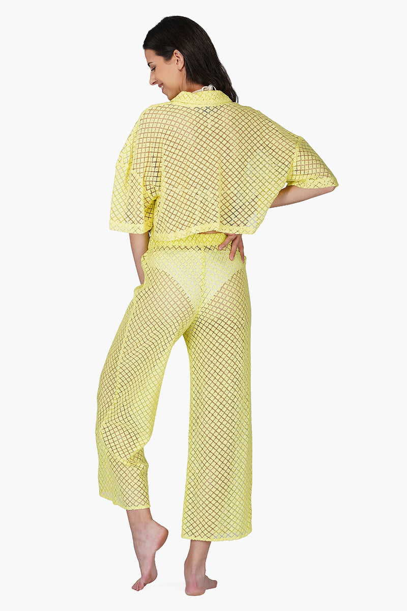Lime Crochet Cover Up Pants