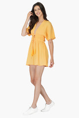 Amber Cotton Crepe Short Dress